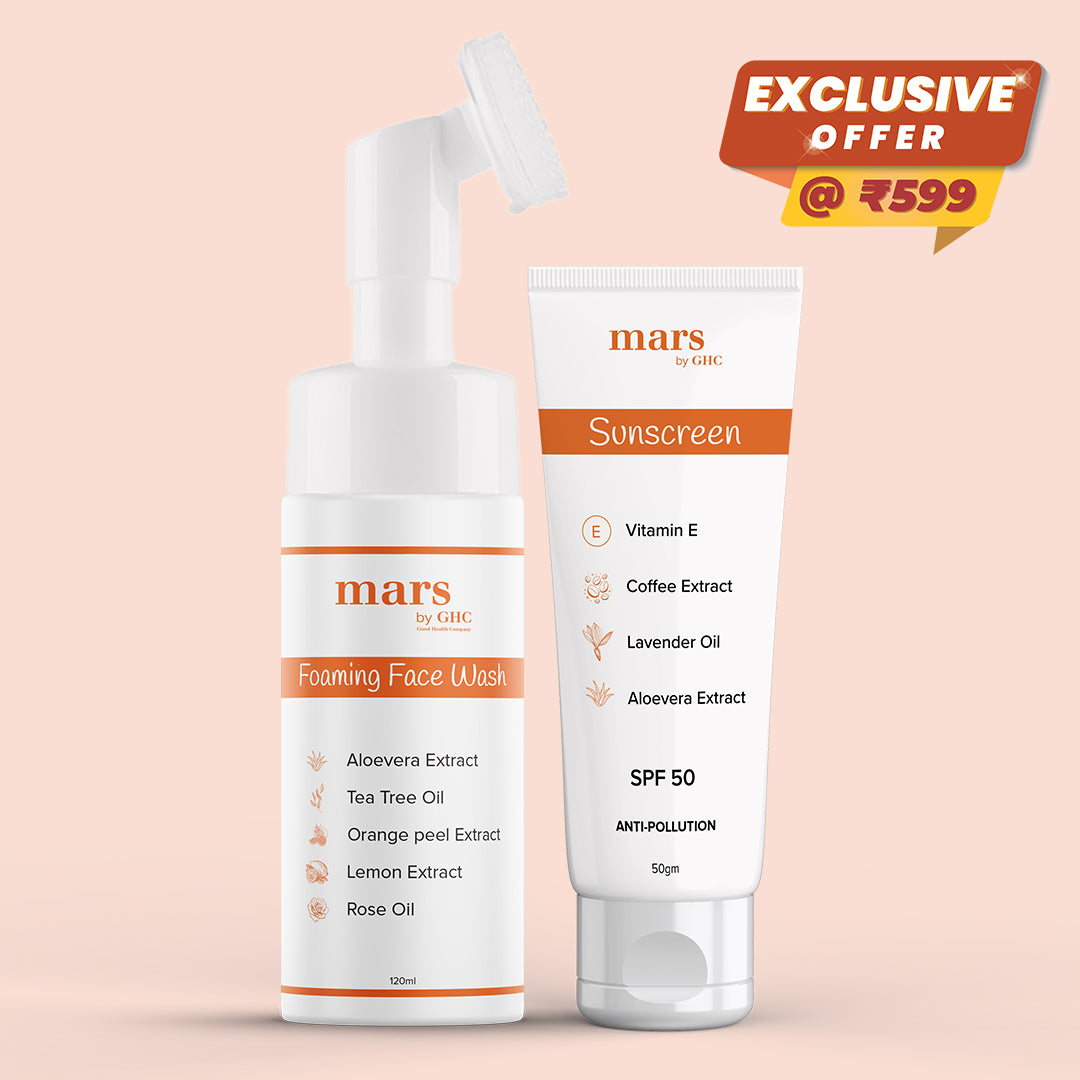 Foaming Face Wash (120 ml) & AntiPollution Sunscreen (50 gm) mars by GHC