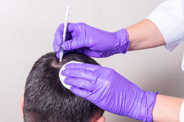 PRP for hair loss treatment | Does PRP for hair loss treatment has any side effects? | prp | man having hair treatment
