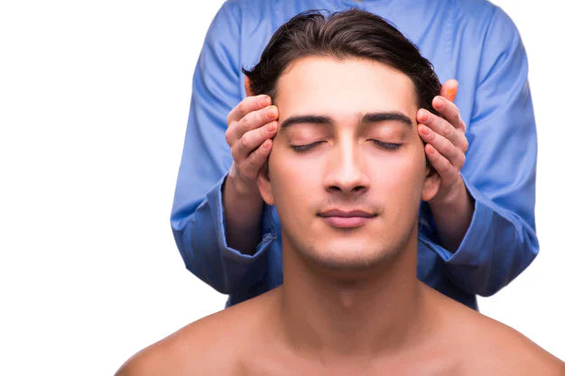 Man having head massage | head massage for hair growth