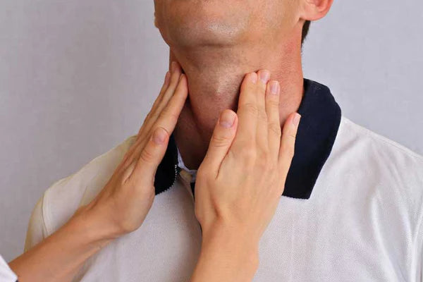Person showing thyroid (neck) | thyroid cartilage