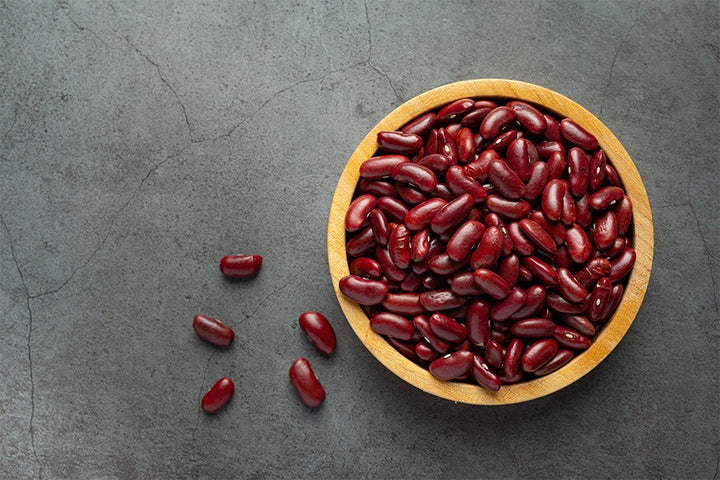 Unlocking the Nutritional Power of Rajma: A Guide to a Healthier You Red kidney beans (Rajma) in a bowl, highlighting their rich source of protein and fiber.
