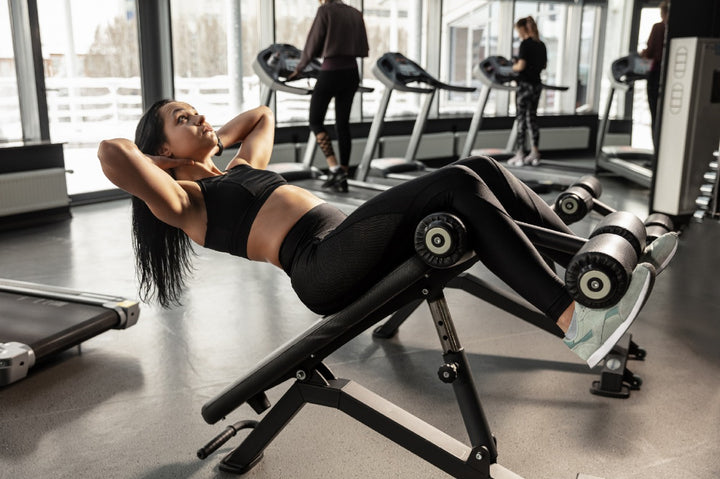 a woman working out in the gym
