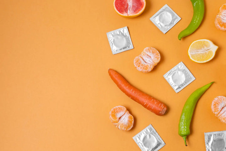 Condom packets, carrot, Green chilli, and oranges | Why condoms are flavoured