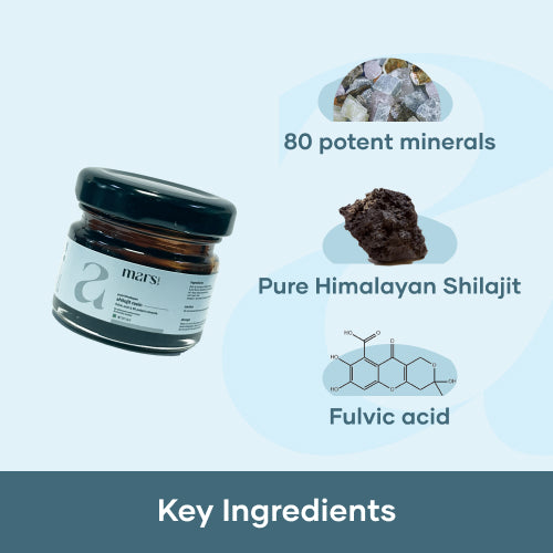 Mars Strength Max Combo: Pure Himalayan Shilajit & Lion's Mane Caps Powered With Tongkat Ali