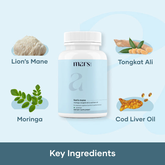 Mars Strength Max Combo: Pure Himalayan Shilajit & Lion's Mane Caps Powered With Tongkat Ali