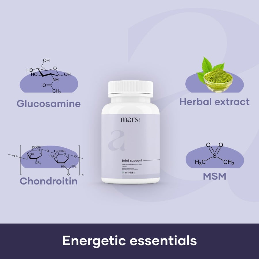 Glucosamine, herbal extract, MSM