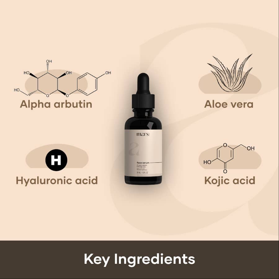 Alpha Arbutin, aloe vera & Kojic Acid