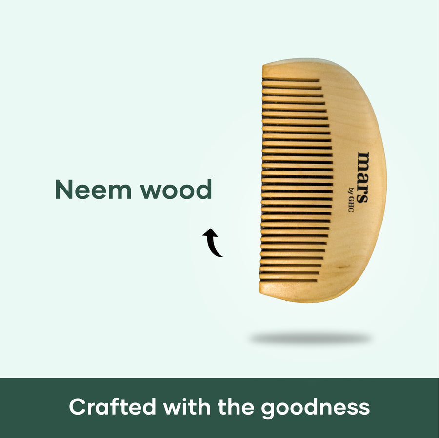 Mars Neem Wood Wooden Beard Comb
