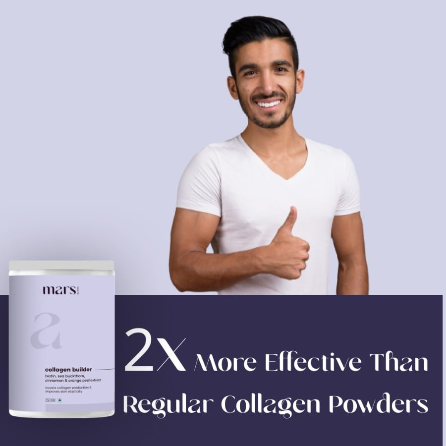 Plant-Based Collagen Supplement Powder for Men | Powered with Vitamin C, Acai Berries, Boitin & Sea Buckthorn - (60 N)