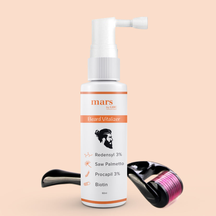 Beard Growth Vitalizer and Derma Roller Combo